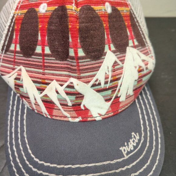 Pistil McKinley Trucker Hat Cap Snap Back Adjustable Mesh Mountain Aztec Logo - Picture 6 of 10